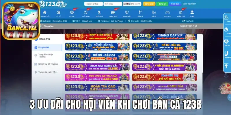 3 Ưu đãi cho anh em khi chơi bắn cá 123B